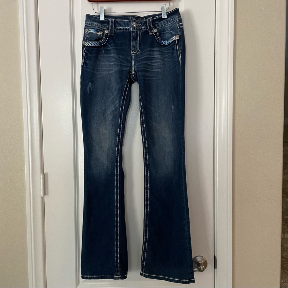Miss Me Signature Boot Jeans with Embroidered Pockets